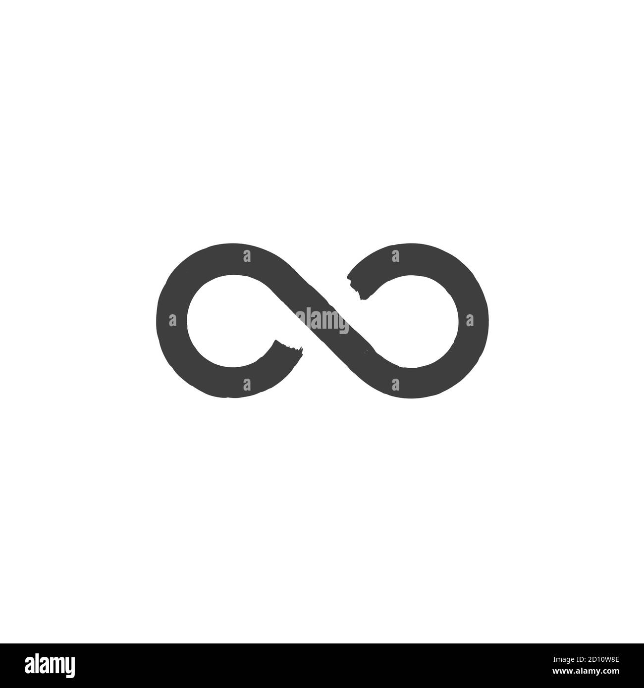 The infinity icon. Brush drawn Infinity symbol. Flat endless concept. Stock vector illustration isolated on white background. Stock Vector