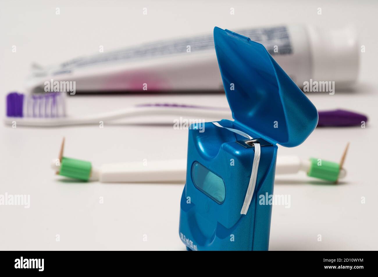 Lowcost implements for oral hygiene tooth and gum care. Includes