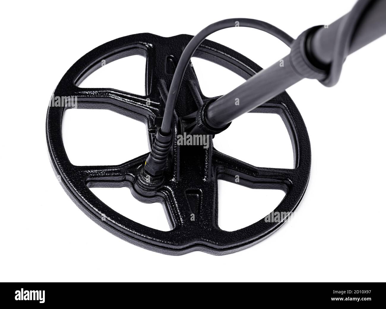 Black metal detector isolated on white background Stock Photo - Alamy