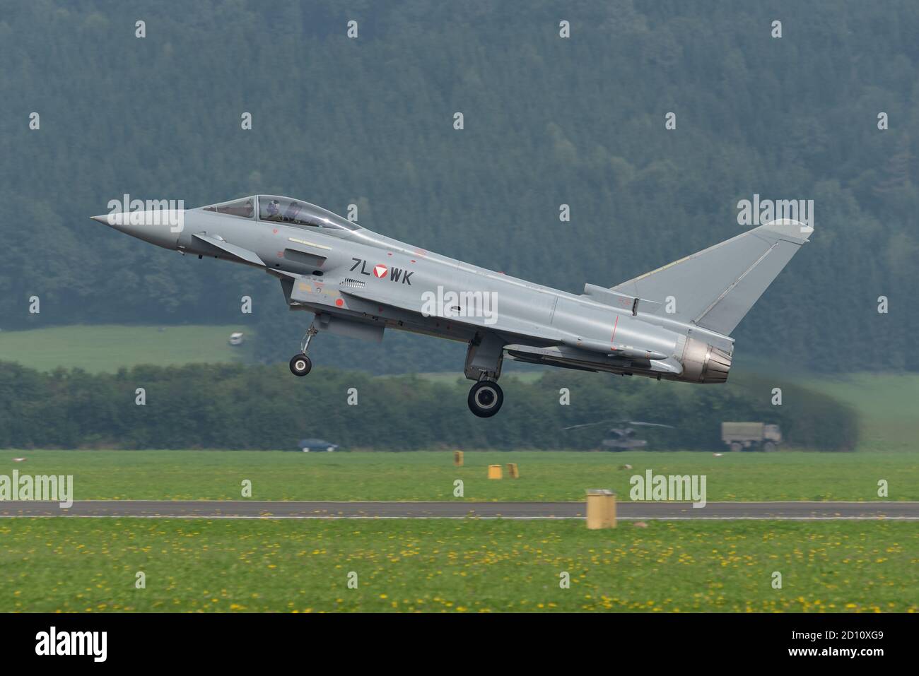 ZELTWEG, STYRIA, AUSTRIA - SEPTEMBER 02: One of the biggest airshows in Europe is Airpower and it is organized by Red Bull and Austrian Army in Zeltwe Stock Photo