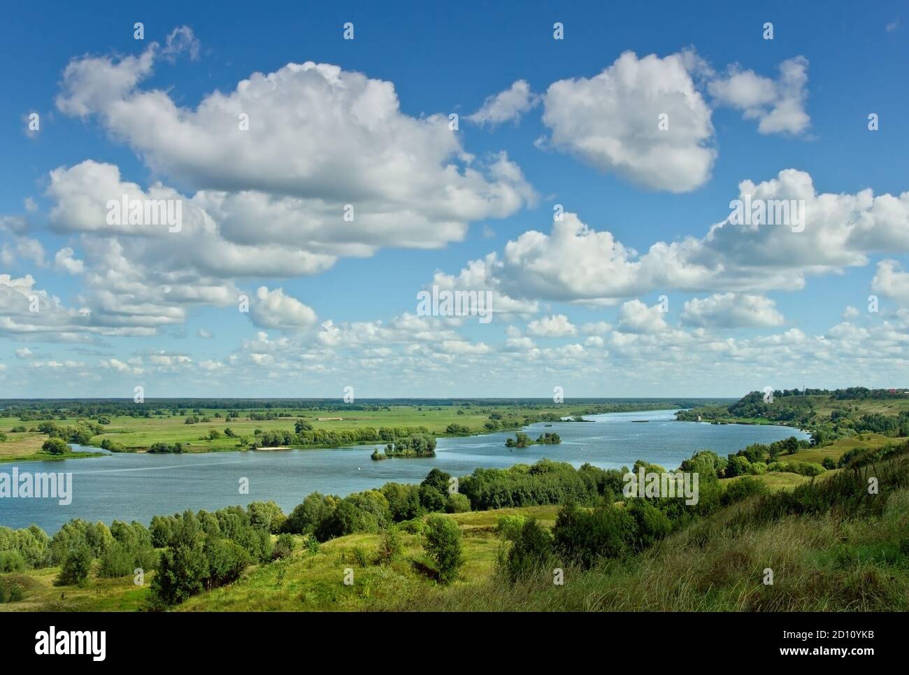 Bank of Oka river ( Volga tributary ) near Konstantinovo village. Central Russia, Ryazan region Stock Photo