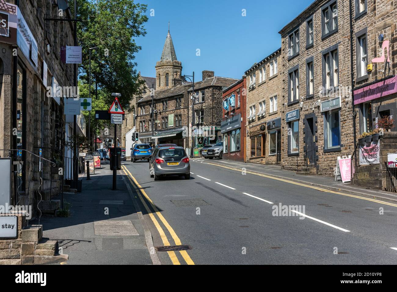 High Street, Uppermill, Saddleworth, Oldham, Greater Manchester UK. Stock Photo