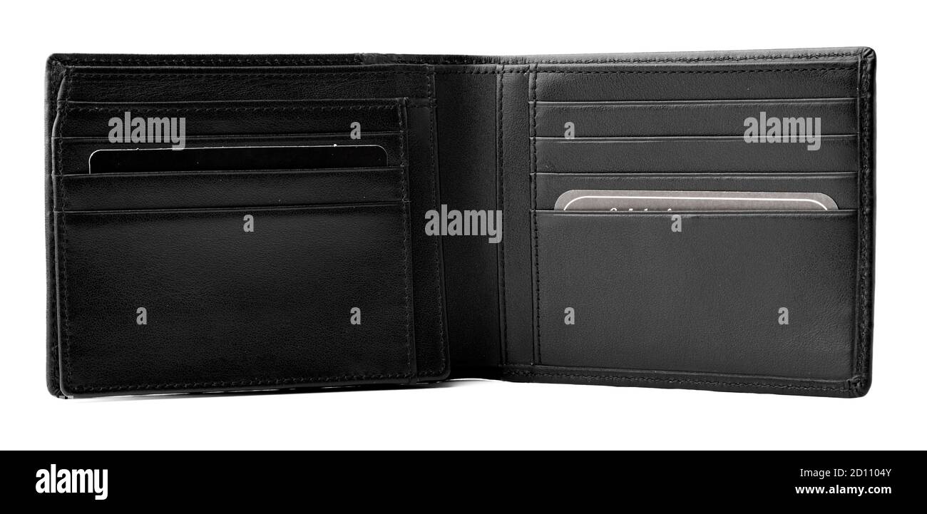Black leather men purse isolated on a white background Stock Photo - Alamy