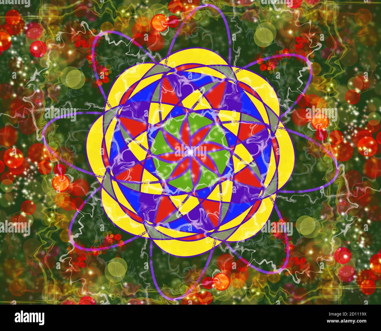 Nebula pattern digital art stained glass window style Stock Photo Alamy