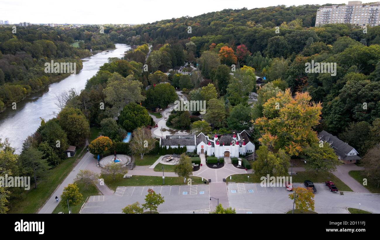 1st of October 2020, Springbank Park in London Ontario Canada. Aerial view of Storybook GardensLuke Durda/Alamy Stock Photo