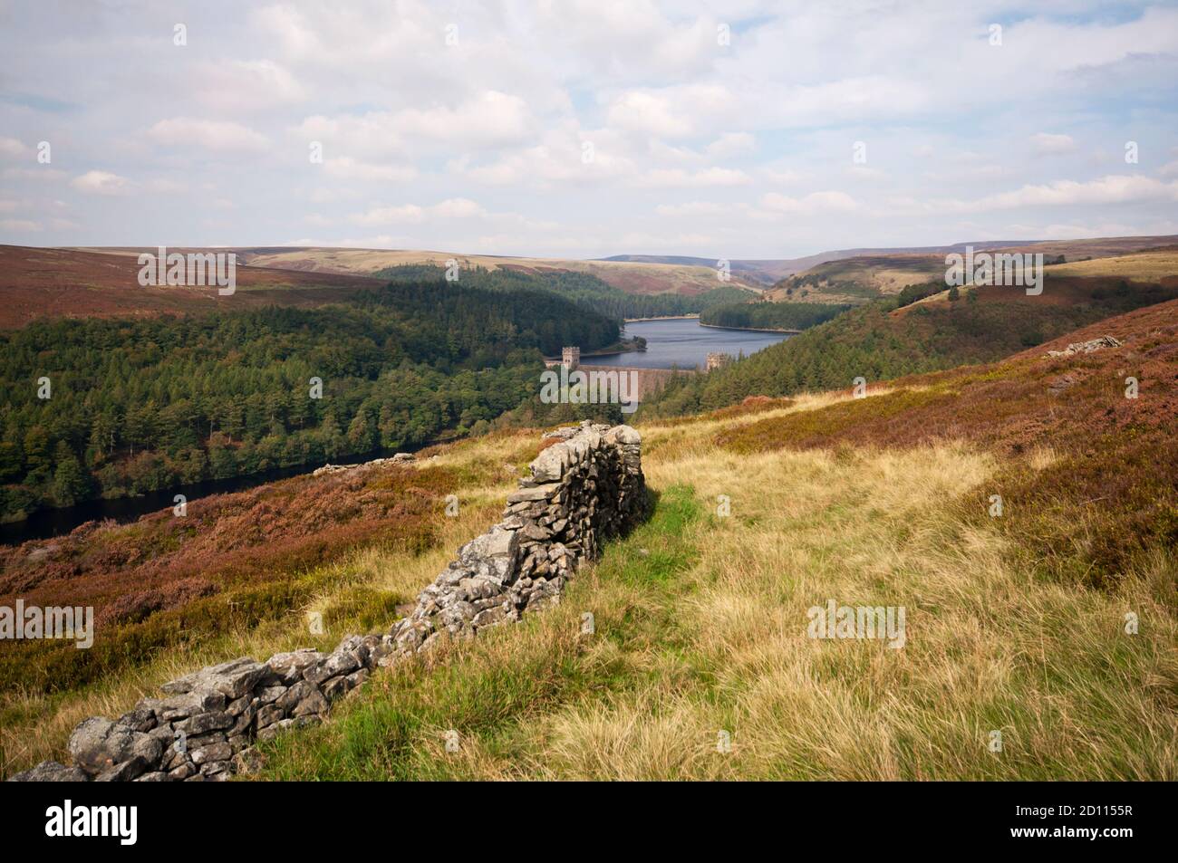 Autumnal view of the Upper Derwent Valley from Bamford House on Abbey ...