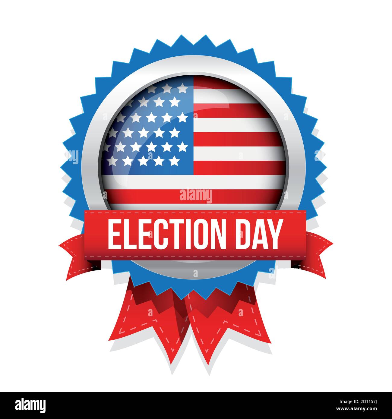 Election day United States flag button Stock Vector