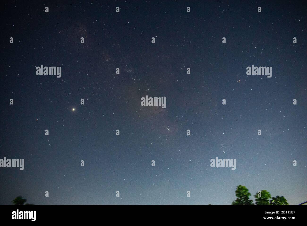shining starry sky at night with shining starry sky dark view Stock Photo