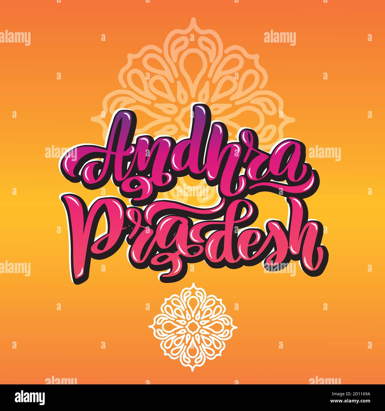 Andhra Pradesh. Handwritten stock lettering typography Calligraphy for logotype  Stock Vector
