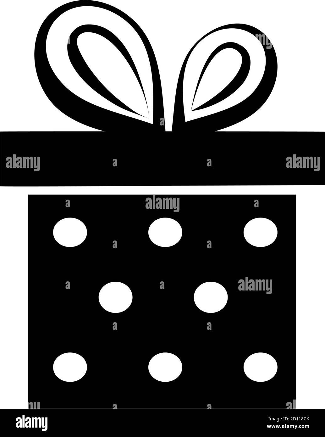 Gift box silhouette. Gift black silhouette.Vector Stock Vector Image