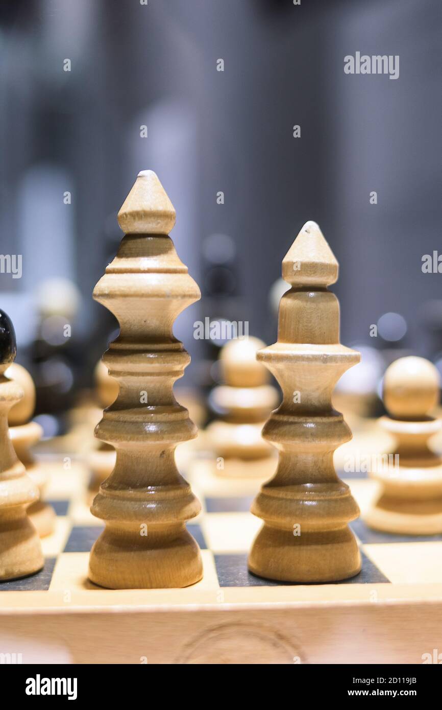 Modern chess figures as a simbol of leadership and success. Business concept. Stock Photo