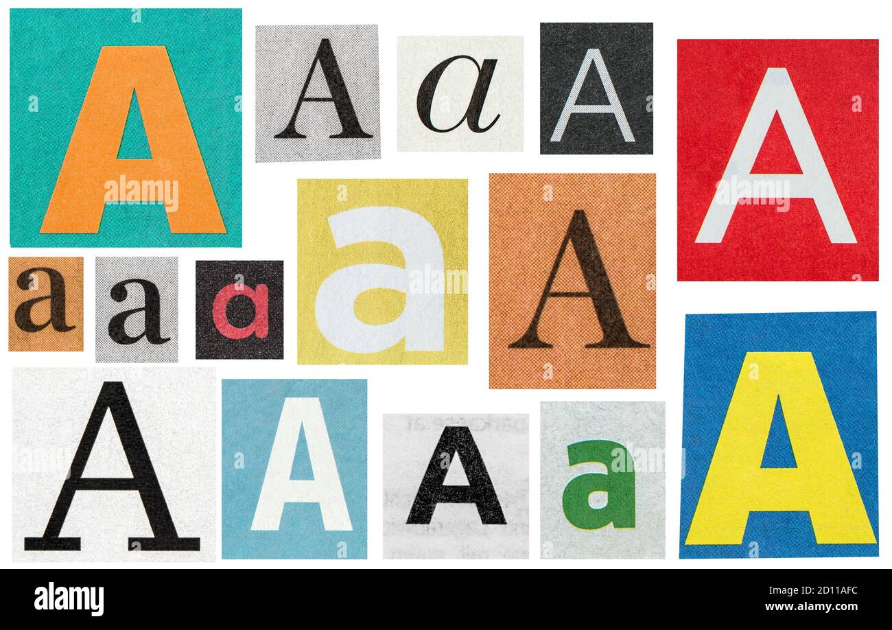 Old Newspaper Magazine Cutouts Paper Cut Letter A Stock Photo Alamy