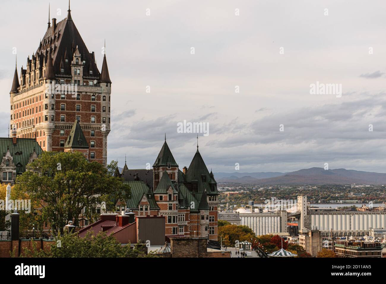 old quebec city at dusk Stock Photo