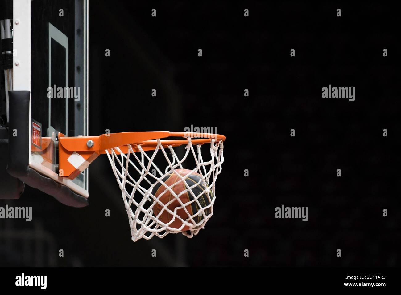 Rio, Brazil - october 04, 2020: ball inside the basket in match between  Clube de Regatas do Flamengo X Tijuca Tenis Clube by Rio de Janeiro  Basketball Stock Photo - Alamy