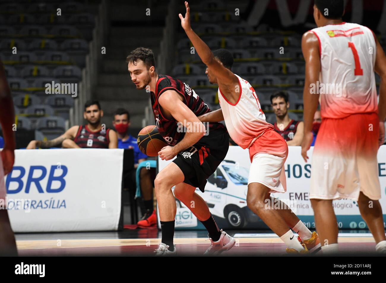 Rio Brazil october 04 2020 Rafael Rachel players in match between Clube de Regatas do Flamengo X Tijuca Tenis Clube by Rio de Janeiro Basketball Stock Photo Alamy