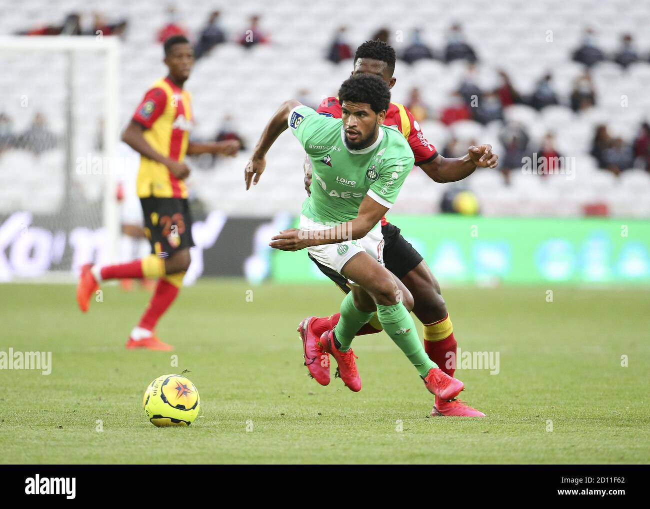 Mahdi Camara of Saint-Etienne during the French championship Ligue 1 football match between RC Lens and AS Saint Etienne (ASSE) on October 3, 2020 at Stock Photo