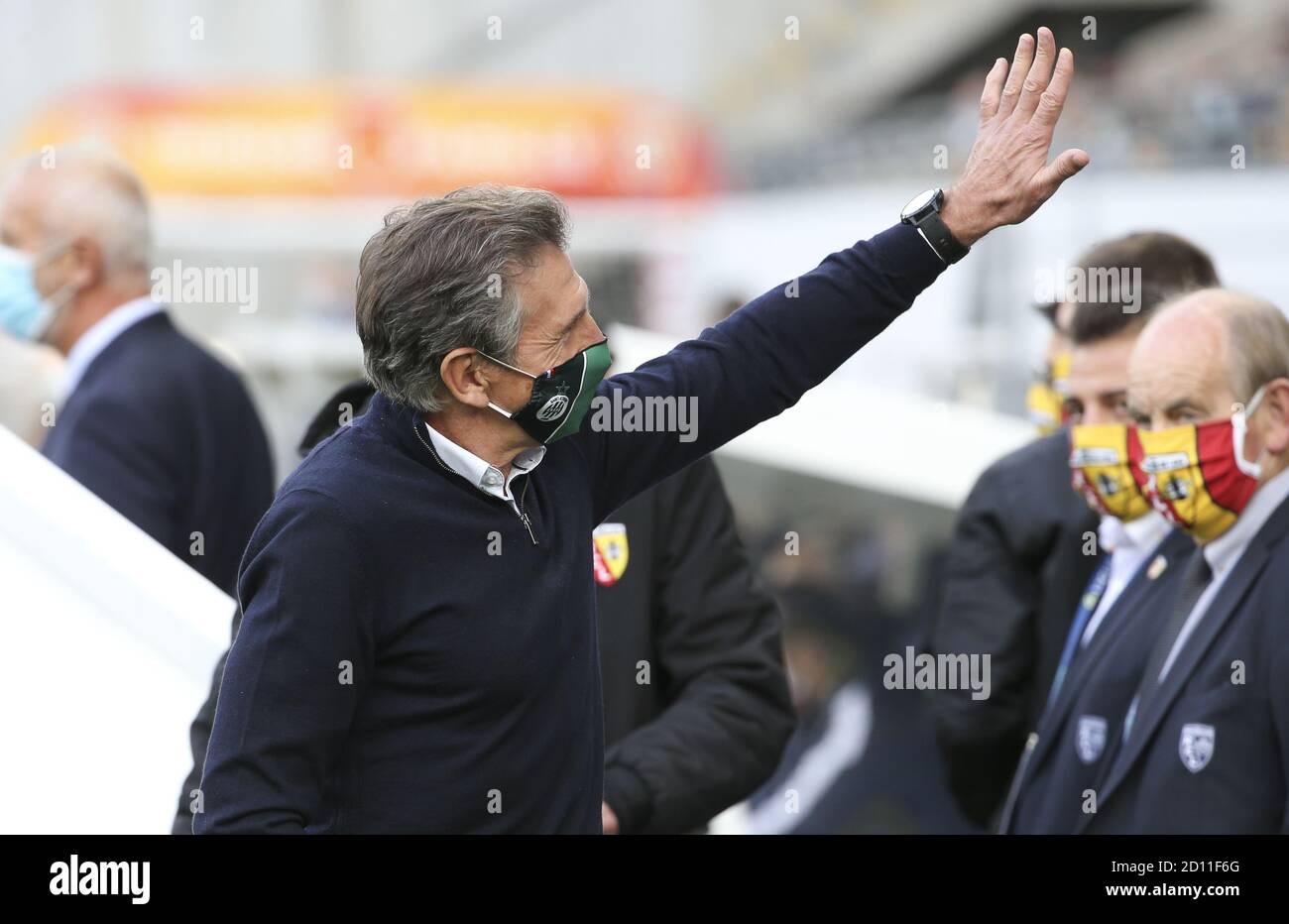 Coach of AS Saint-Etienne Claude Puel during the French championship Ligue 1 football match between RC Lens and AS Saint Etienne (ASSE) on October 3, Stock Photo