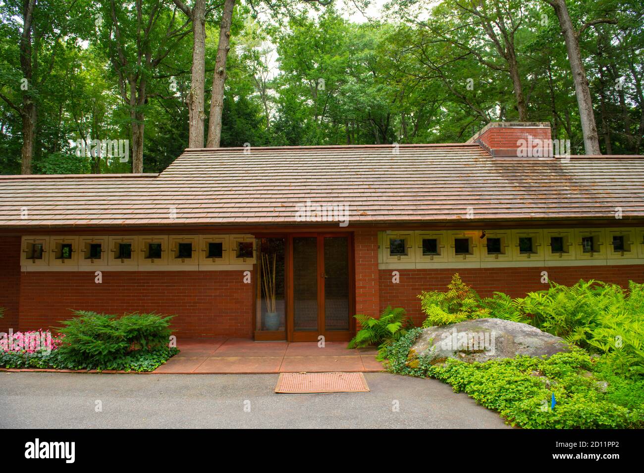 Zimmerman House is a historic house built in 1951 at 223 Heather Street by Frank Lloyd Wright in Manchester, New Hampshire NH, USA. Stock Photo