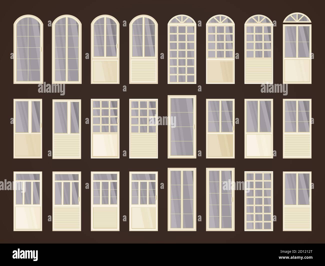 Vector set of different doors. In dark colors Stock Vector Image & Art ...