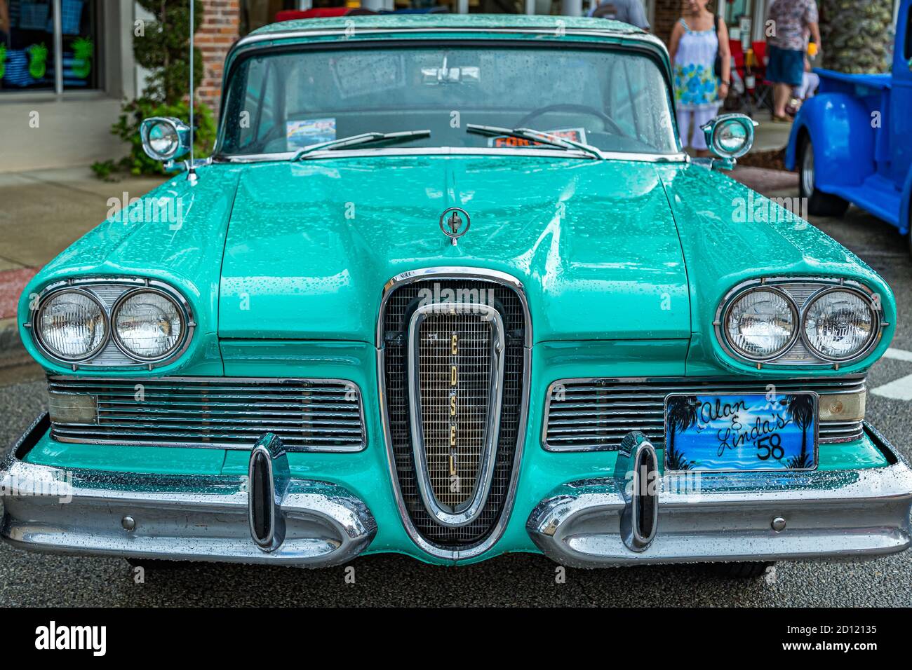 New Smyrna Beach, FL - August 12, 2017: 1958 Ford Edsel Pacer at the Canal Street Car Show. Stock Photo