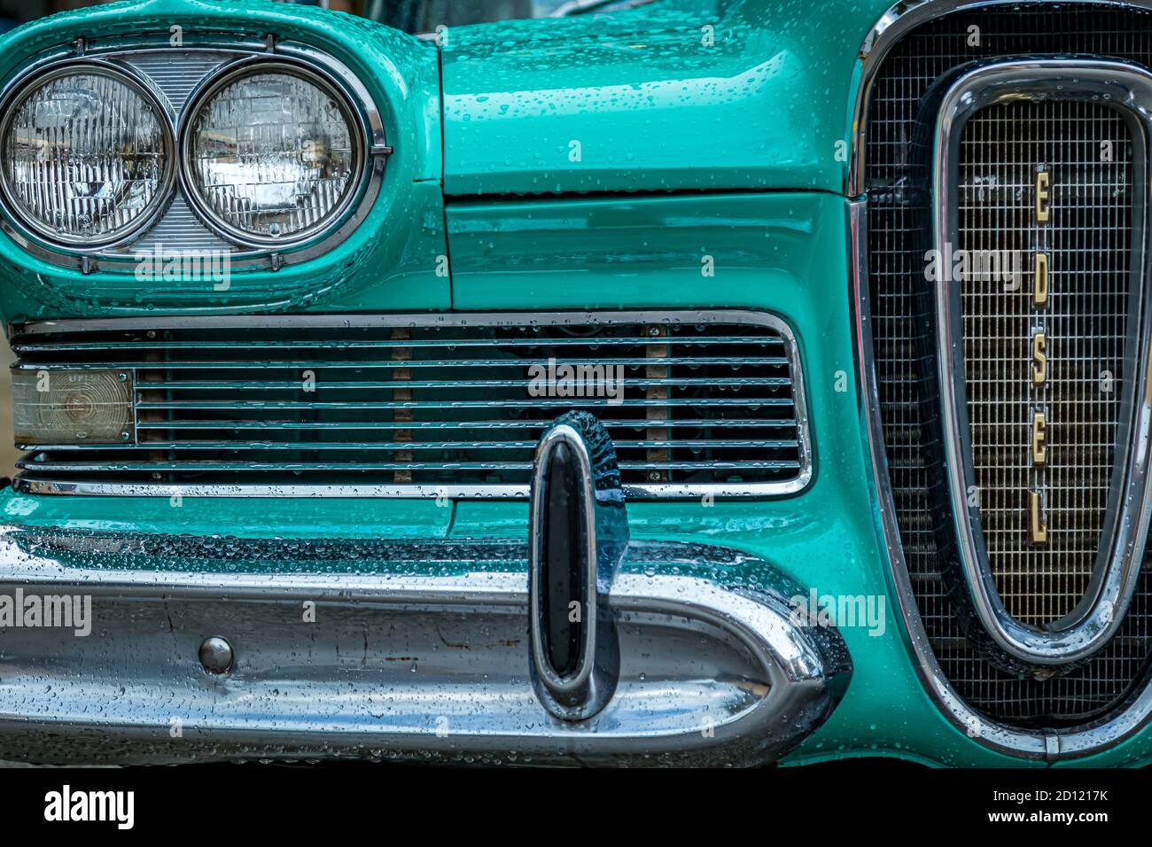 New Smyrna Beach, FL - August 12, 2017: 1958 Ford Edsel Pacer at the Canal Street Car Show. Stock Photo