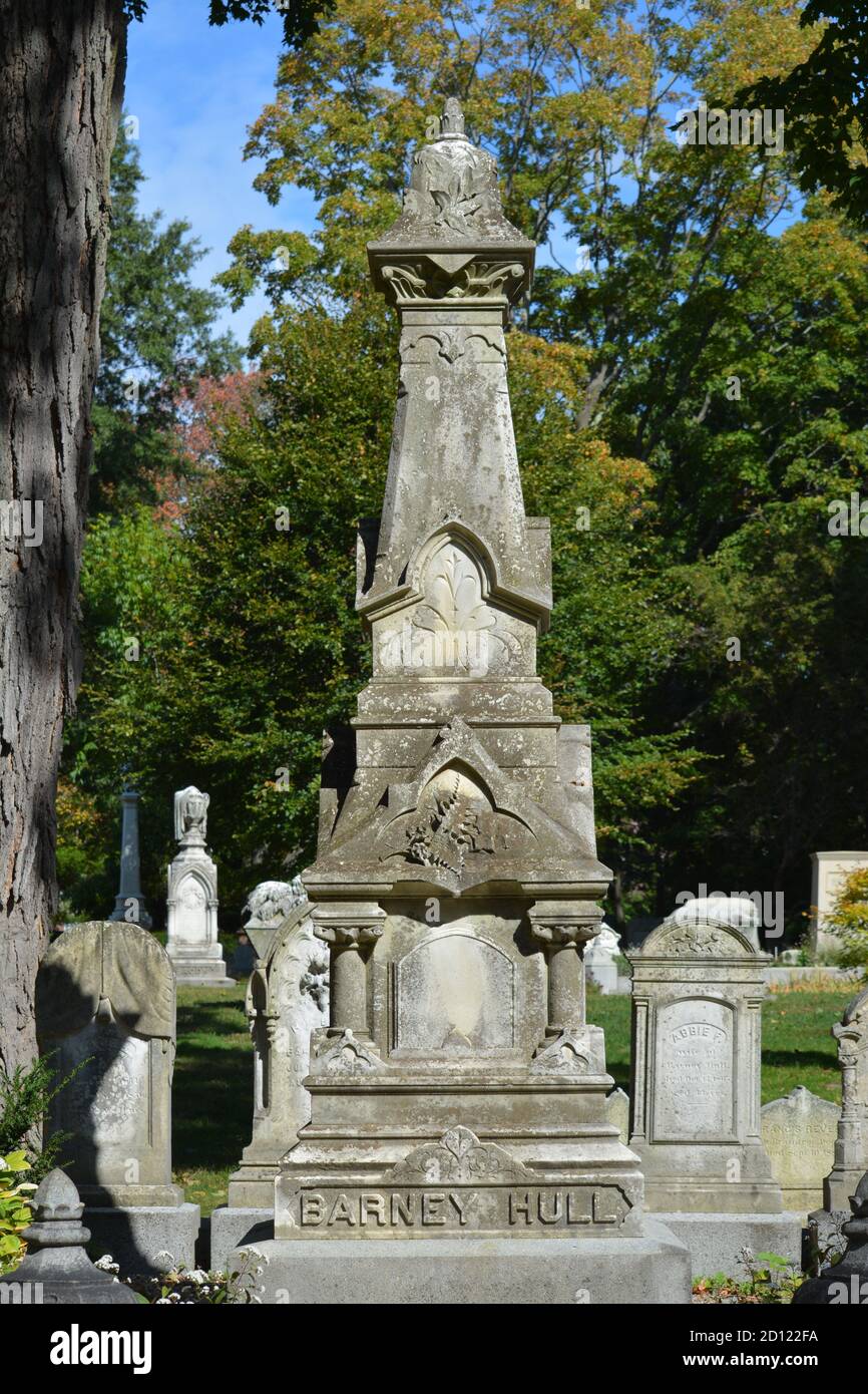 In the iconic Mount Auburn Cemetery, home to many historical figures