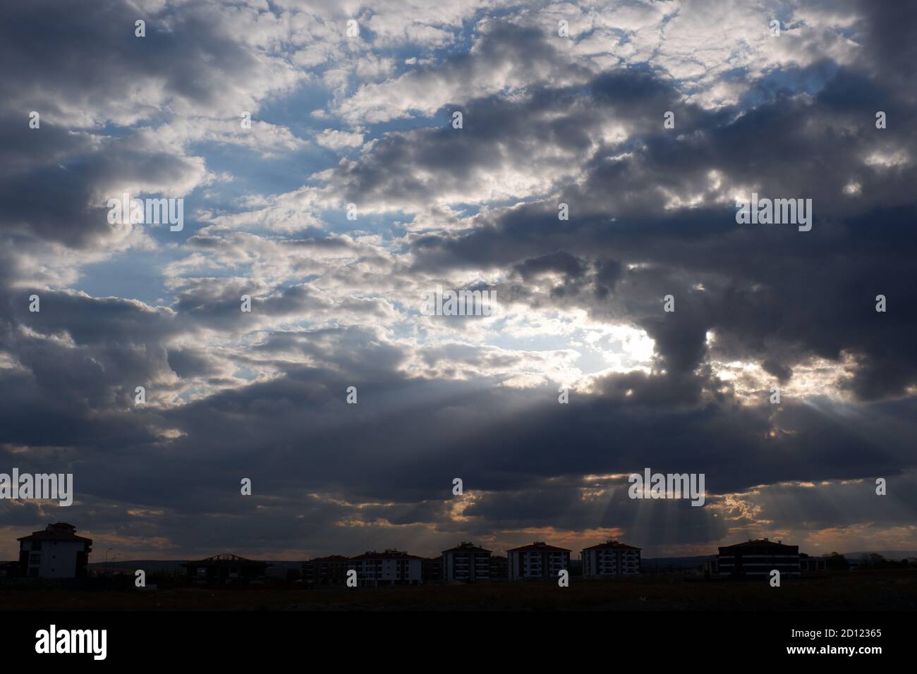 Dark blue clouds at sky Stock Photo Alamy
