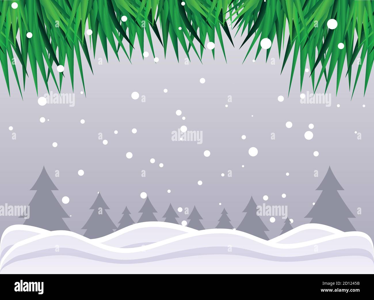 christmas banner with cute winter landscape vector illustration design ...