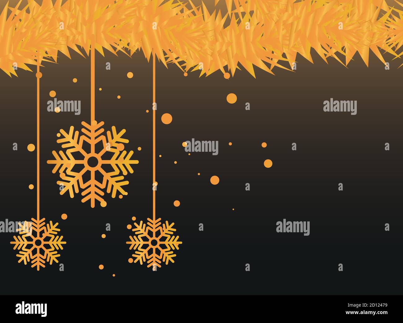 christmas banner with snowflakes golden vector illustration design ...