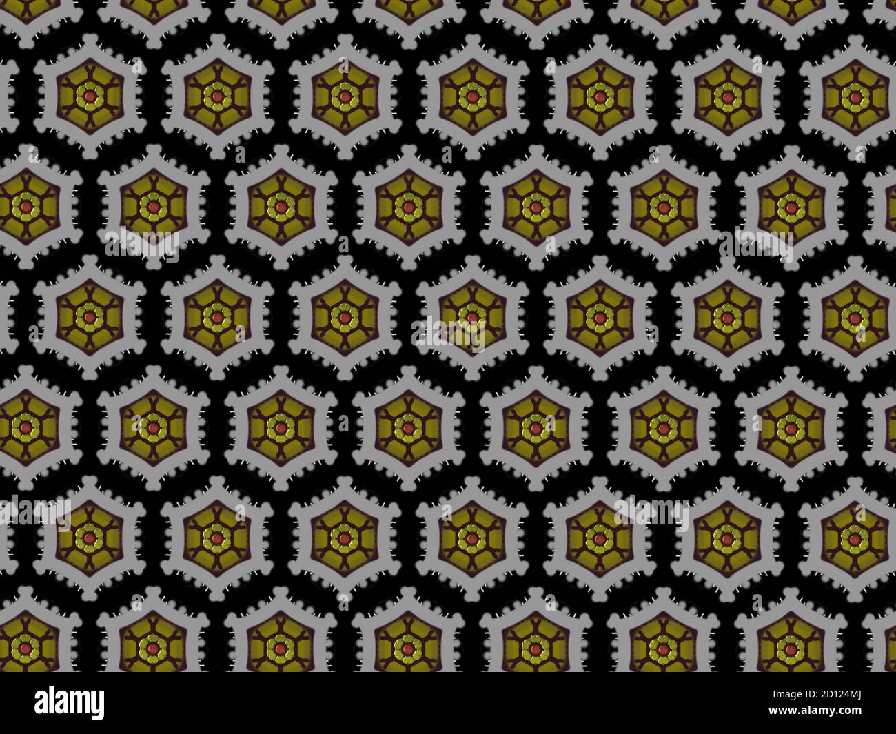 Abstract bright yellow and black shiny textured ornamental and