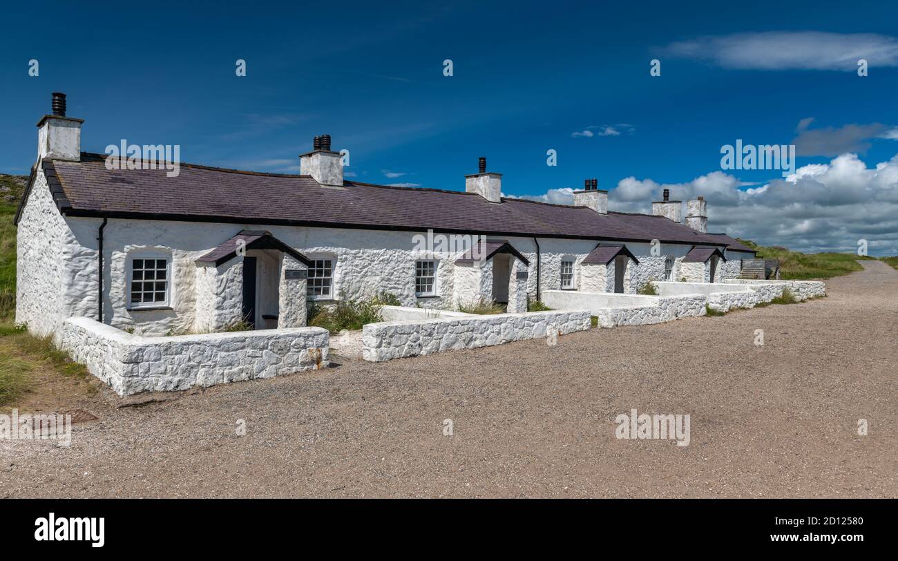 Pilots' cottages, Llanddwyn Island, Anglesey, North Wales Stock Photo ...