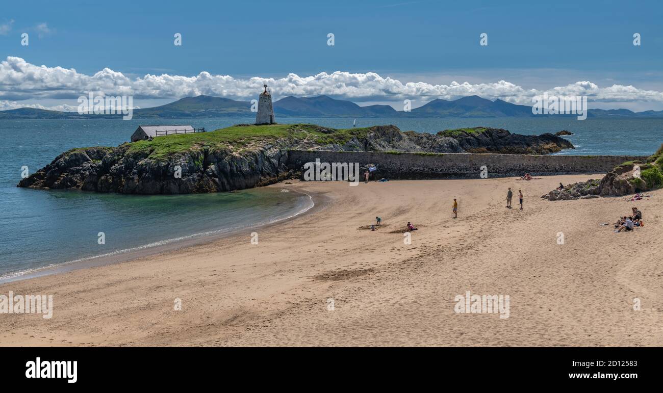 Goleudy Twr Bach at Ynys Llanddwyn on Anglesey, North Wales Stock Photo