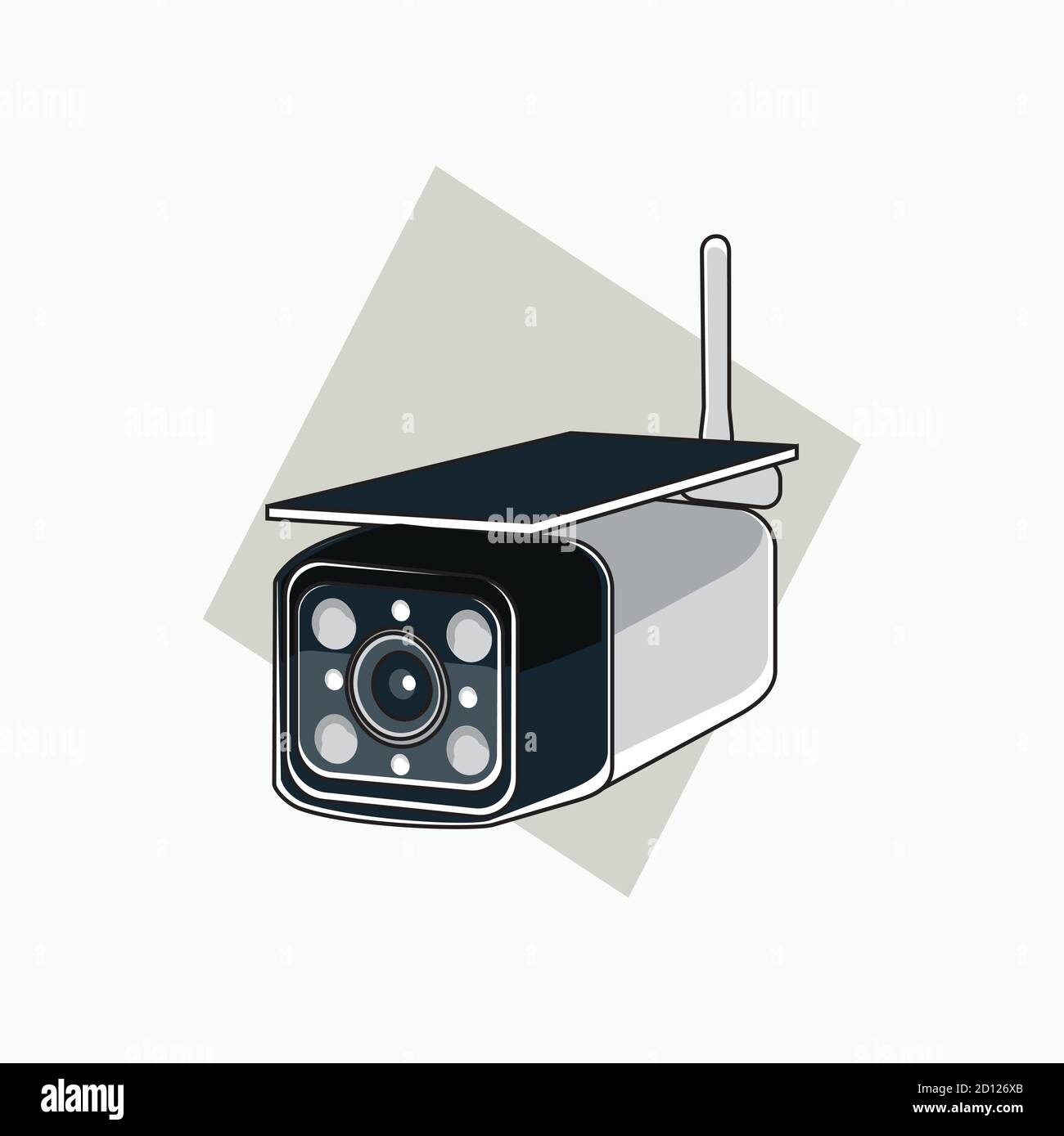 vector illustrations wireless CCTV (camera surveillance) cube shaped