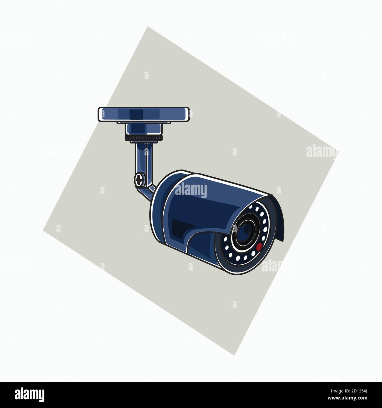 vector illustrations blue CCTV (camera surveillance) flat cartoon