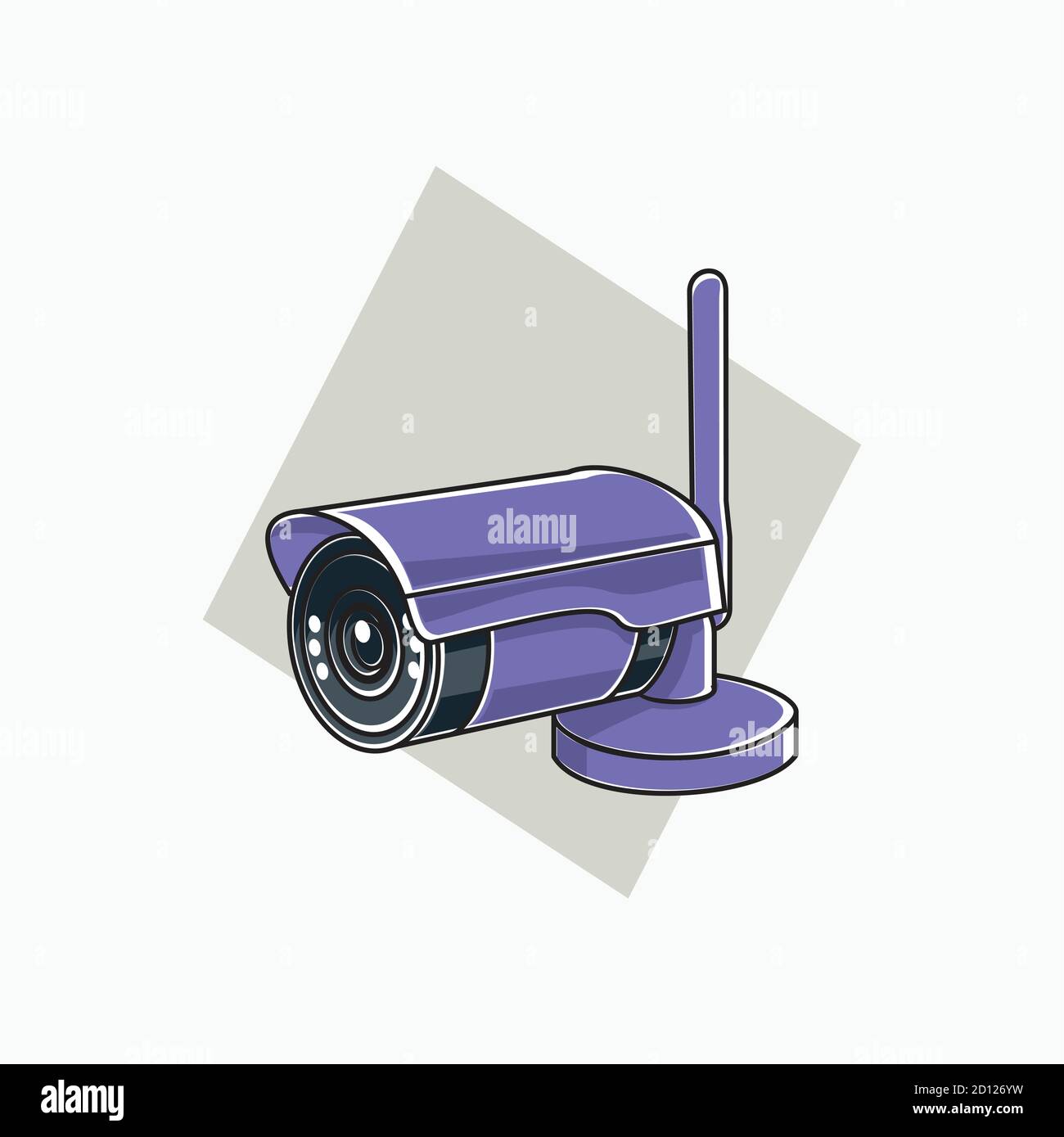 vector illustrations wireless CCTV (camera surveillance) tube shaped