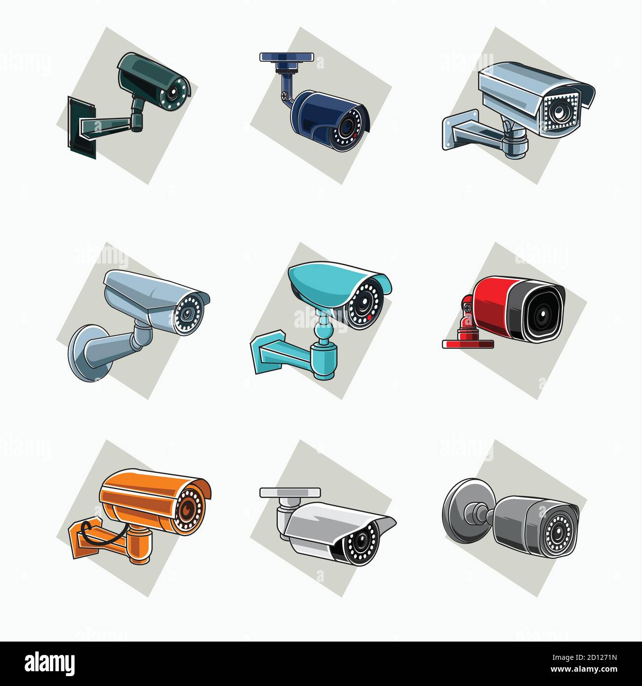 vector illustrations outdoor CCTV (camera surveillance) tube and