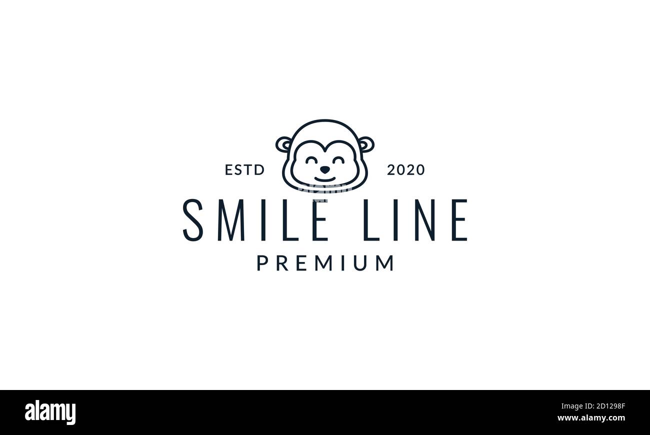 Monkey Head Face Smile Cute Cartoon Line Logo Icon Illustration Vector Stock Vector Image Art Alamy Monkey Head Face Smile Cute Cartoon Line Logo Icon Illustration Vector Stock Vector Image Art Alamy