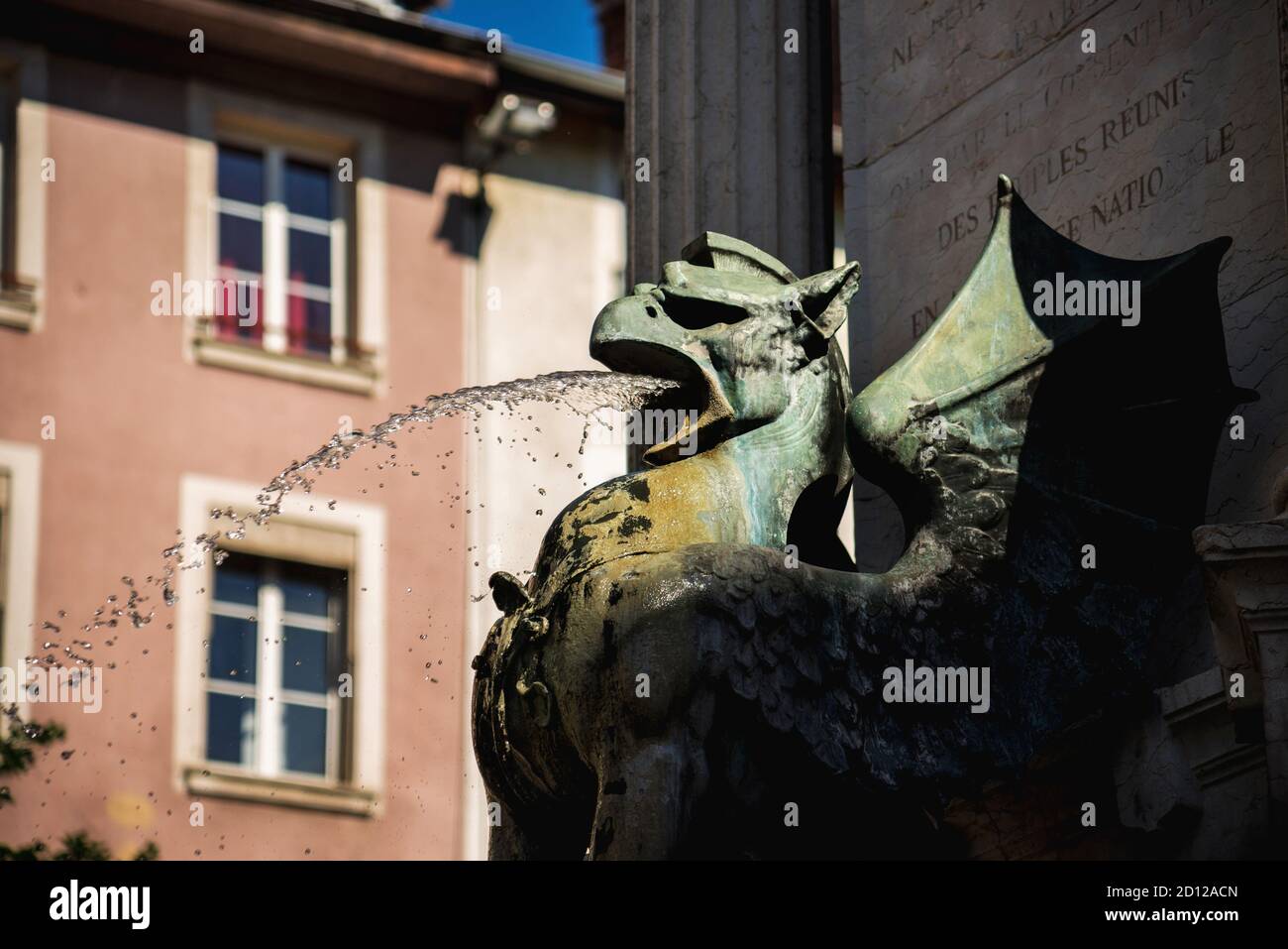 Griffon Sculpture in Fountain of Three Orders Stock Photo