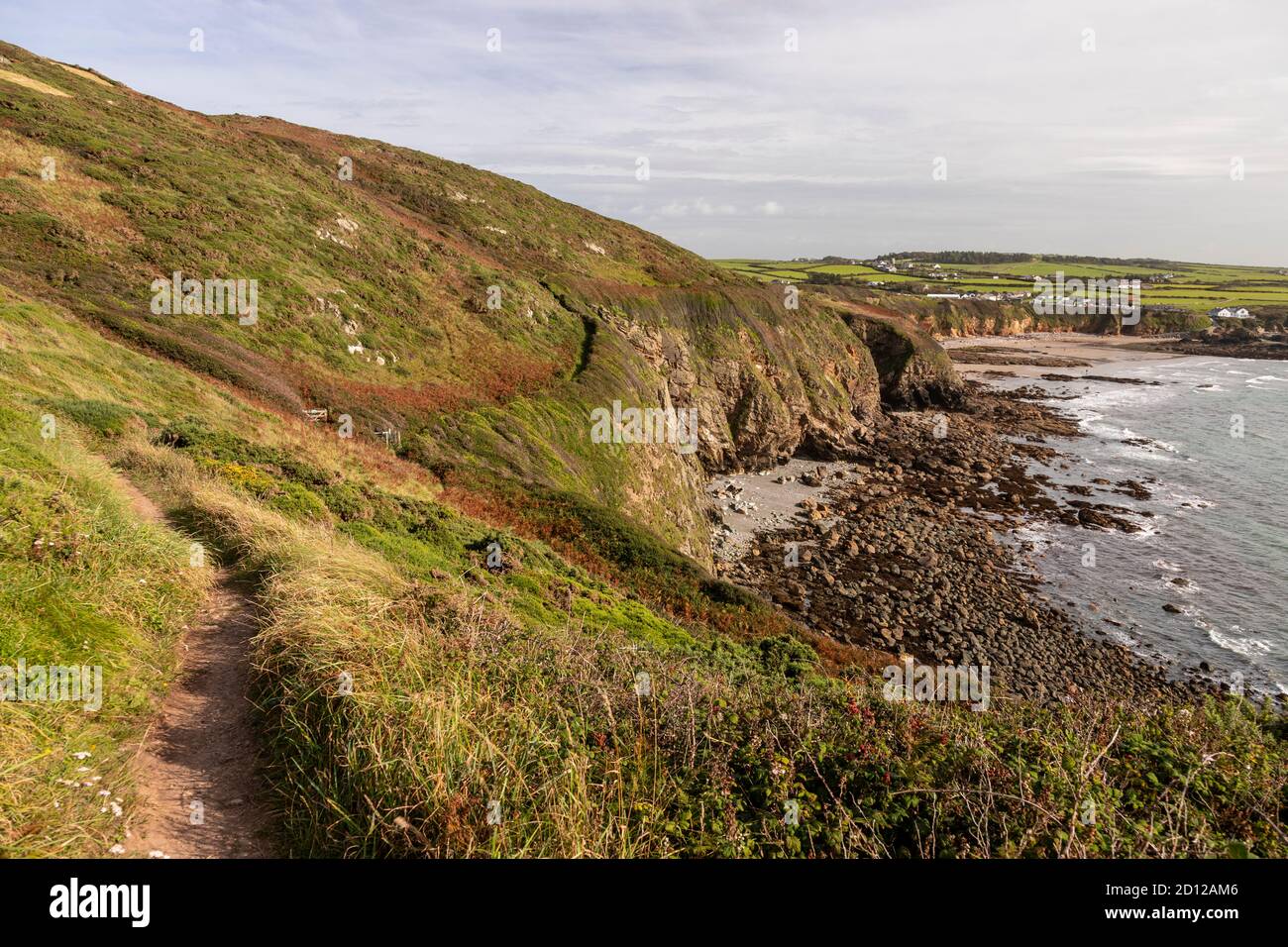 Anglesey coastal path at Church Bay, North Wales Stock Photo