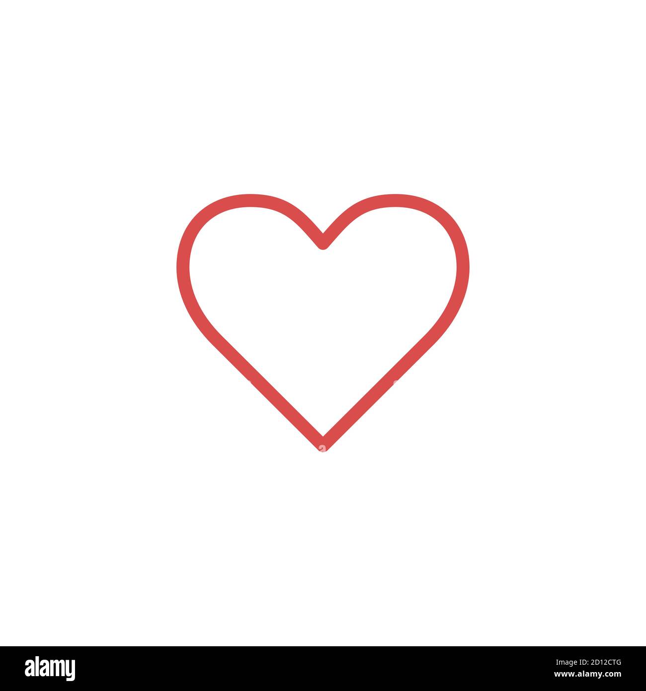 simple linear red heart. Stock vector illustration isolated on white ...