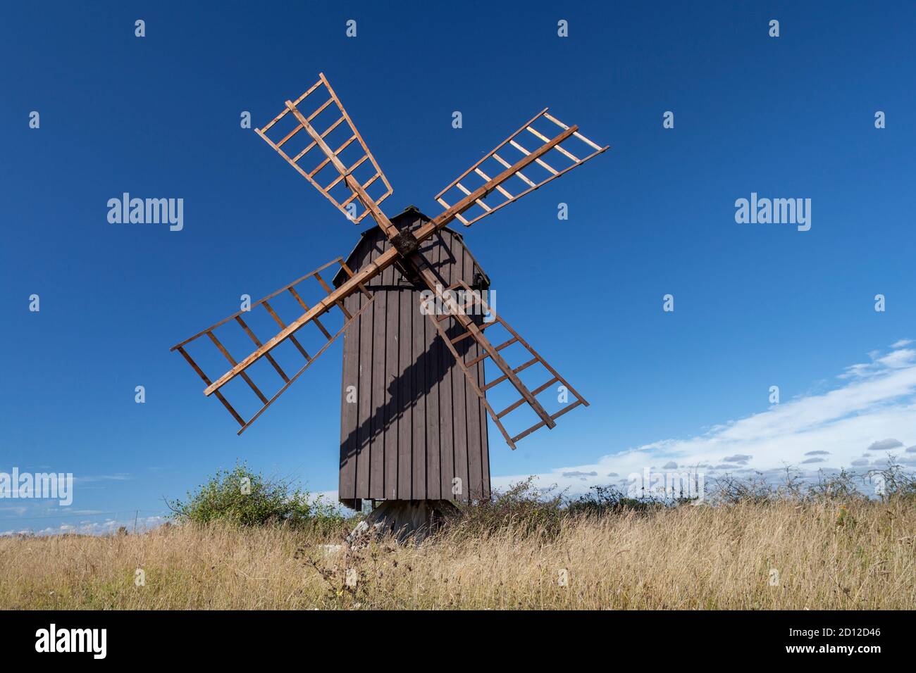 geography / travel, Sweden, Kalmar, Degerhamn, wind mill on Oeland, South Sweden, Additional-Rights-Clearance-Info-Not-Available Stock Photo