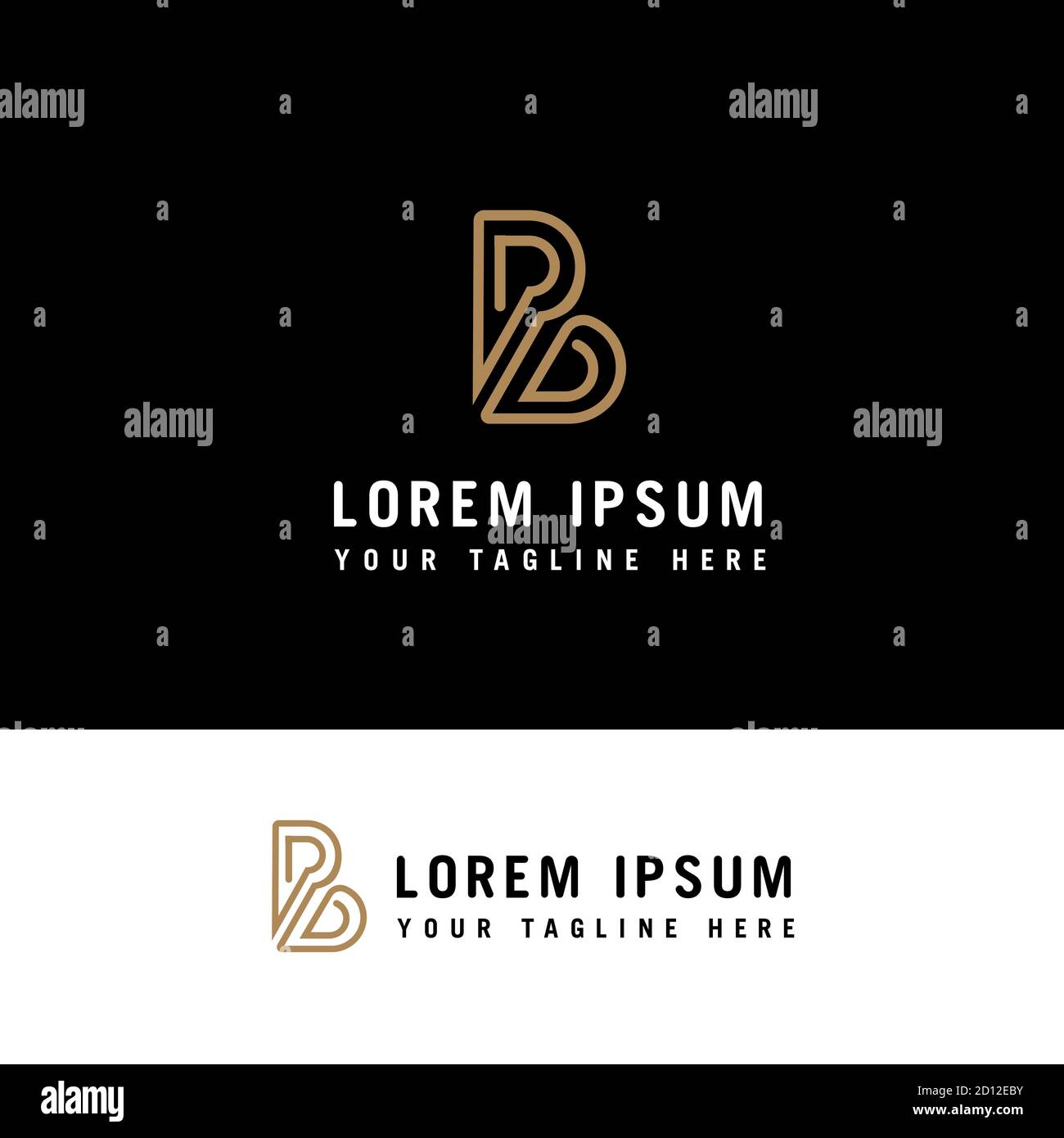 Letter B logo monoline with minimalist style. Stock Vector