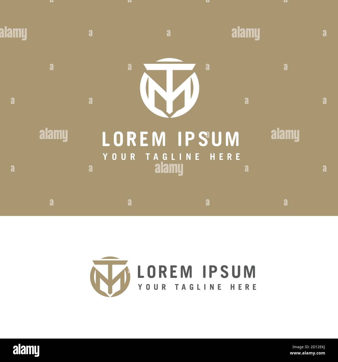 Creative modern stylish connected circular shaped M T initial based letter icon logo. Stock Vector