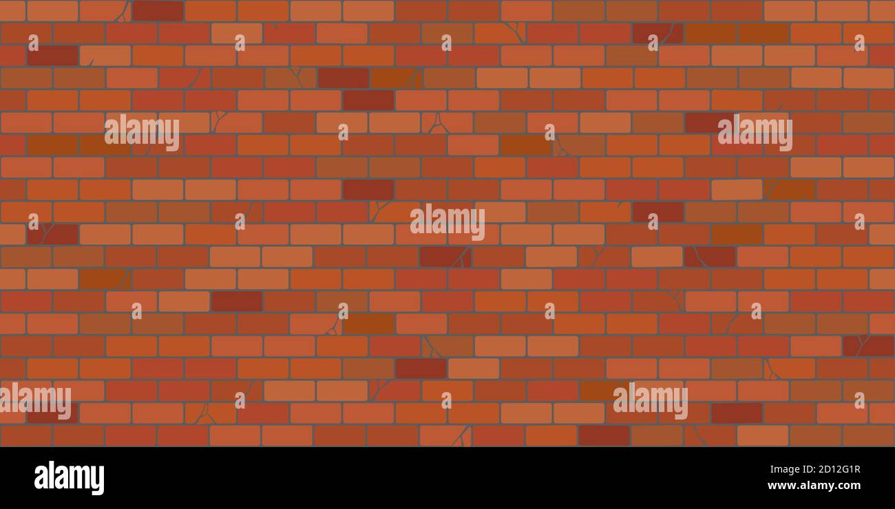 Flat Brown Brick Wall Seamless Texture Decorative Background Vector Illustration Art Stock Vector