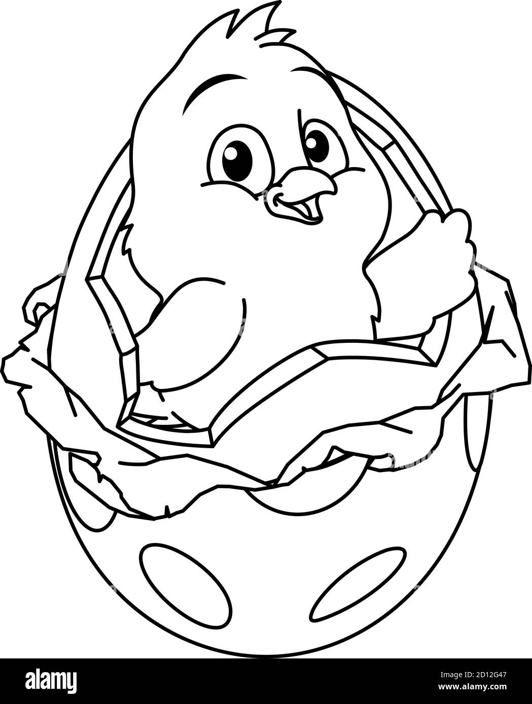 Easter Chick Egg Coloring Book Page Cartoon Stock Vector