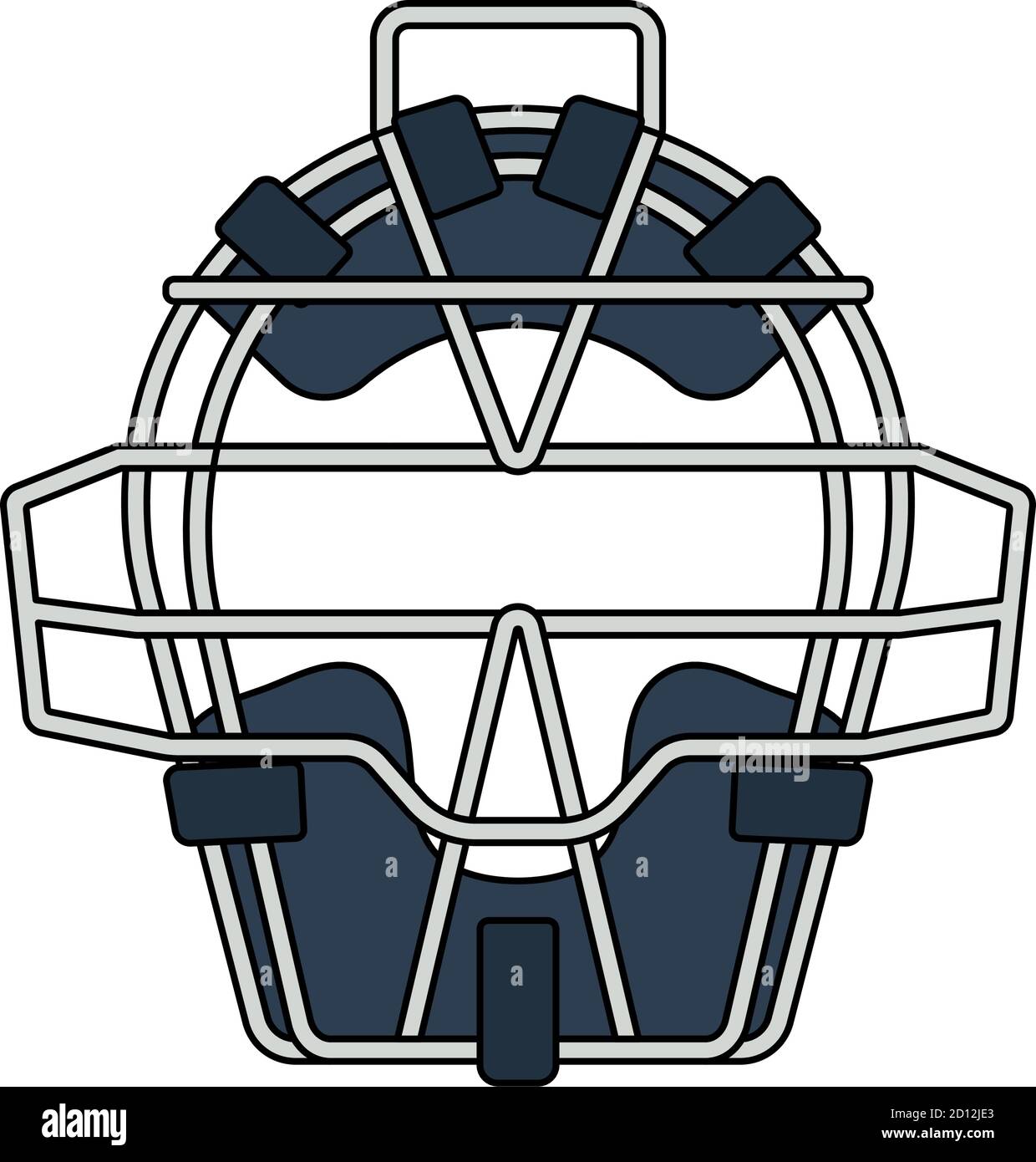 Baseball Face Protector Icon. Editable Outline With Color Fill Design