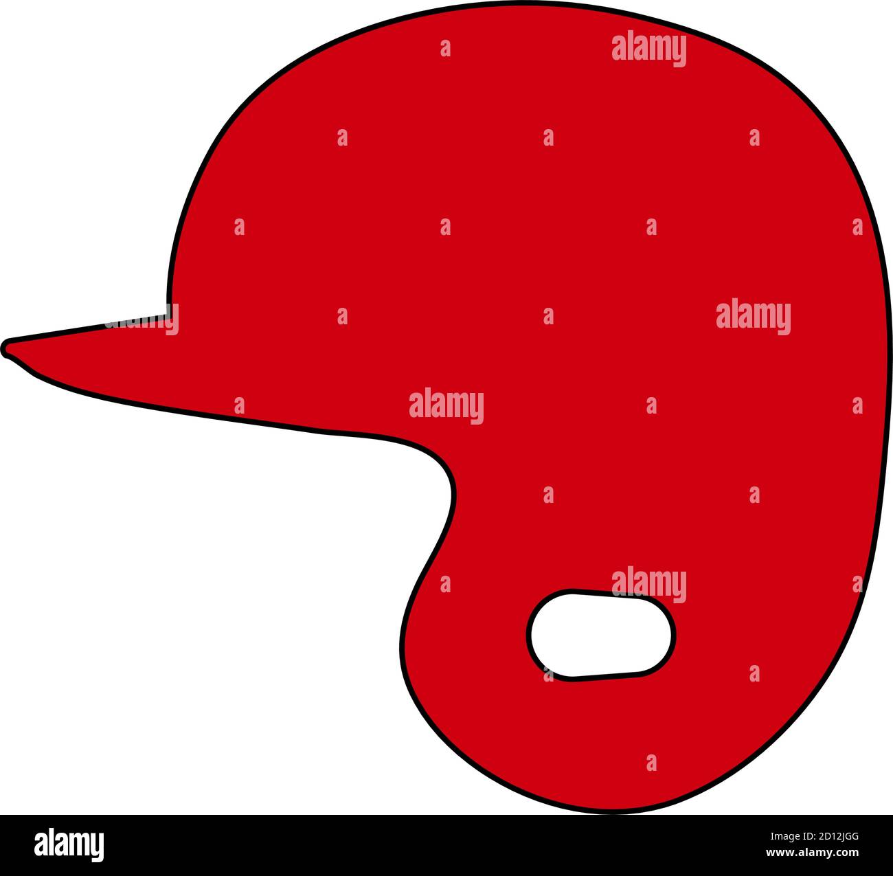 Baseball Helmet Icon. Editable Outline With Color Fill Design. Vector