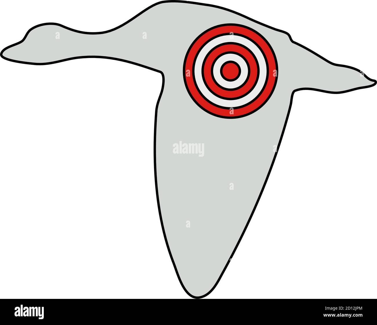 Icon Of Flying Duck Silhouette With Target. Editable Outline With Color ...
