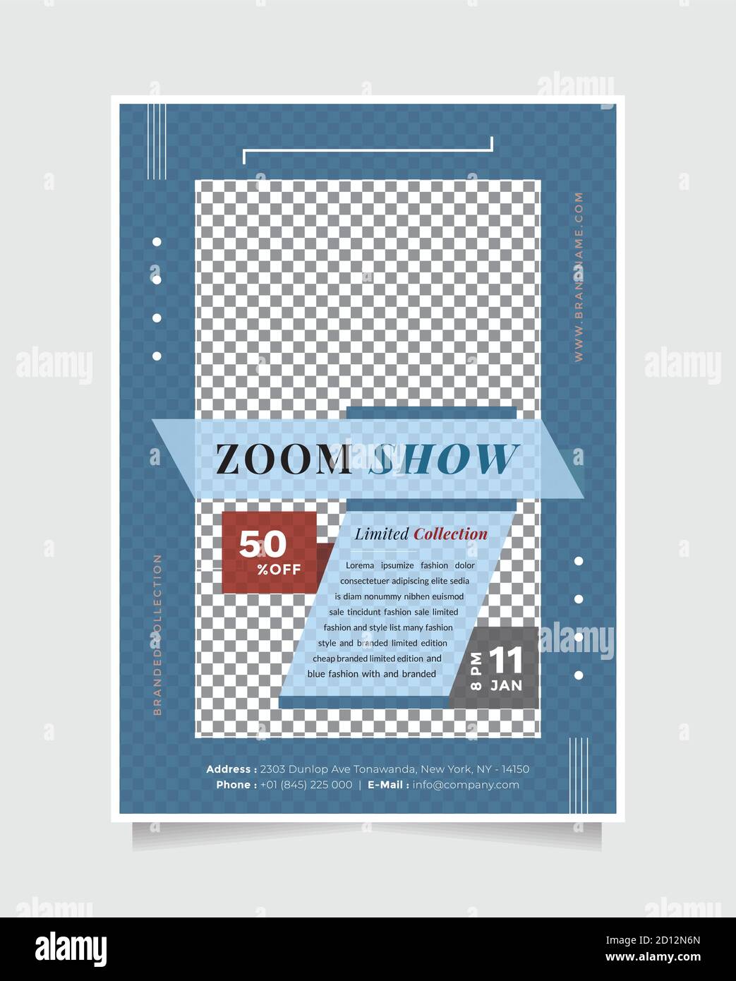 Modern flyer or poster template for fashion show Vector Image