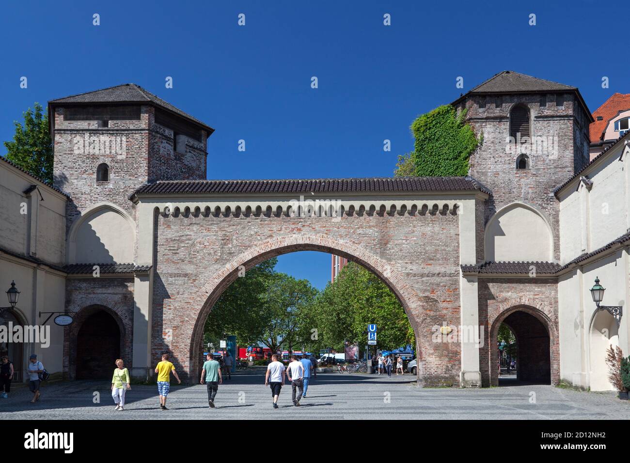 geography / travel, Germany, Bavaria, Munich, Sendlinger gate at Sendlinger gate place, Munich, old to, Additional-Rights-Clearance-Info-Not-Available Stock Photo